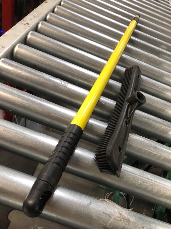 Photo 1 of FURemover Pet Hair Remover Carpet Rake - Rubber Broom for Pet Hair Removal Tool with Squeegee & Telescoping Handle Extends from 3-5' Black & Yellow FURemover Broom