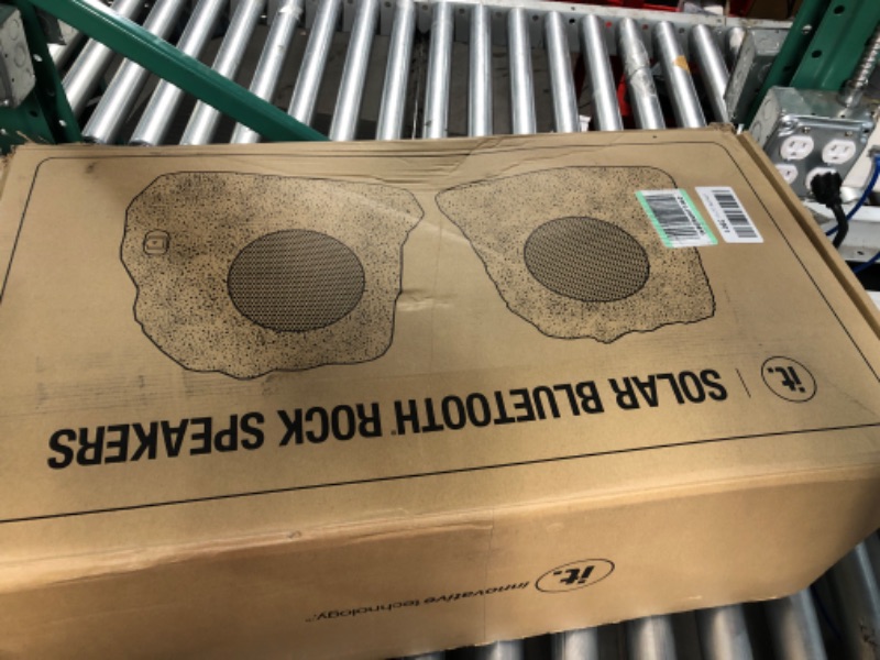 Photo 1 of Innovative Technology Outdoor Rock Speaker Pair - Wireless Bluetooth Speakers for Garden, Patio, Waterproof, Built for all Seasons & Solar Powered with Rechargeable Battery, Music Streaming - Charcoal