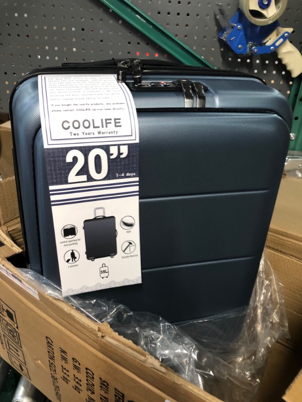 Photo 2 of COOLIFE Luggage Suitcase Piece Set Carry On ABS+PC Spinner Trolley with pocket Compartmnet Weekend Bag(Night navy