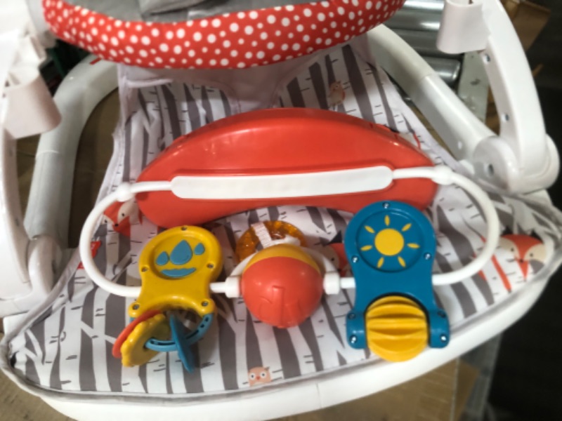 Photo 3 of Fisher-Price Premium Sit-Me-Up Floor Seat with Toy Tray - Peek-a-Boo Fox Portable Baby Chair with Snack Tray and Toys