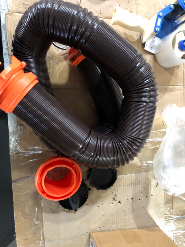 Photo 4 of Camco RhinoFLEX RV Sewer Hose Kit with Swivel Transparent Elbow and 4-in-1 Dump Station Fitting