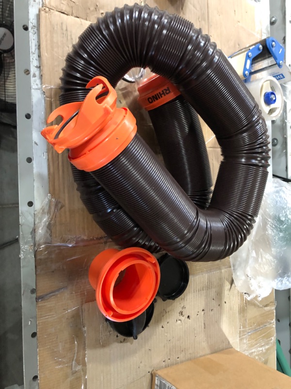 Photo 2 of Camco RhinoFLEX RV Sewer Hose Kit with Swivel Transparent Elbow and 4-in-1 Dump Station Fitting