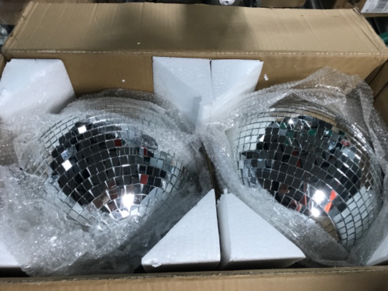 Photo 2 of 2 Pack Large Disco Ball Silver , 12 Inch)