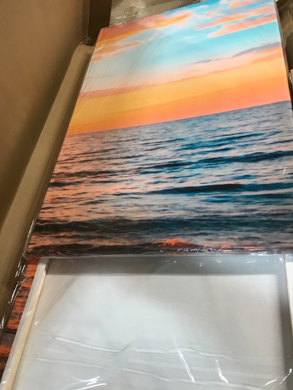 Photo 2 of Abstract Ocean Photo Painting-5pcs 80"x40"