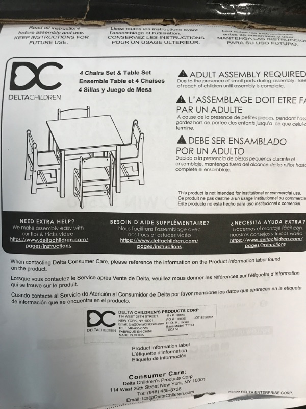 Photo 4 of **SEE NOTES**
Delta Children MySize Kids Table with 4 Chairs, Bianca White/Pastel