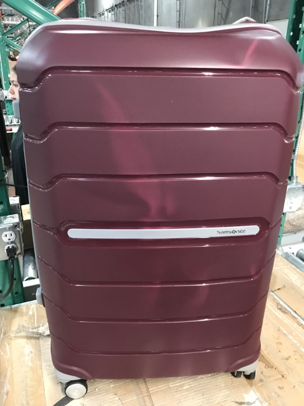 Photo 2 of ***damaged***Samsonite Freeform Hardside Expandable with Double Spinner Wheels, Checked-Large 28-Inch, Merlot Checked-Large 28-Inch Merlot