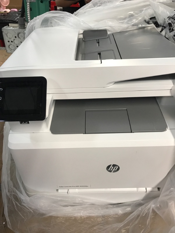 Photo 5 of HP Color LaserJet Pro M283fdw Wireless All-in-One Laser Printer Remote Mobile Print, Scan & Copy, Duplex Printing, Works with Alexa (7KW75A), White