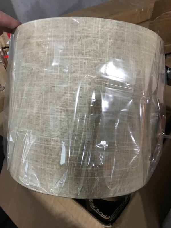 Photo 5 of (USED) Collective Design Prova Ceramic Table Lamp - Grey Finish - Beige Hardback Fabric Shade