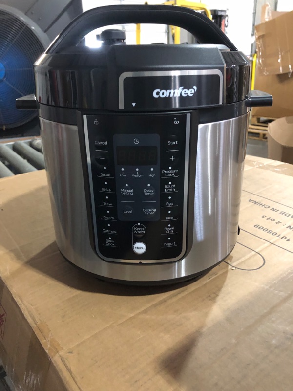 Photo 1 of COMFEE’ 6 Quart Pressure Cooker 12-in-1 & Rice Cooker, 8-in-1 Stainless Steel Multi Cooker, Slow Cooker, Steamer, Saute, and Warmer, 5.2 QT, 20 Cups Cooked(10 Cups Uncooked) Pressure Cooker + Rice Cooker, 8-in-1