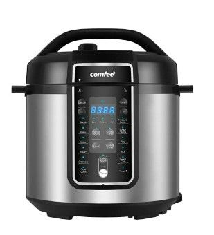 Photo 1 of COMFEE’ 6 Quart Pressure Cooker 12-in-1 & Rice Cooker, 8-in-1 Stainless Steel Multi Cooker, Slow Cooker, Steamer, Saute, and Warmer, 5.2 QT, 20 Cups Cooked(10 Cups Uncooked) Pressure Cooker + Rice Cooker, 8-in-1