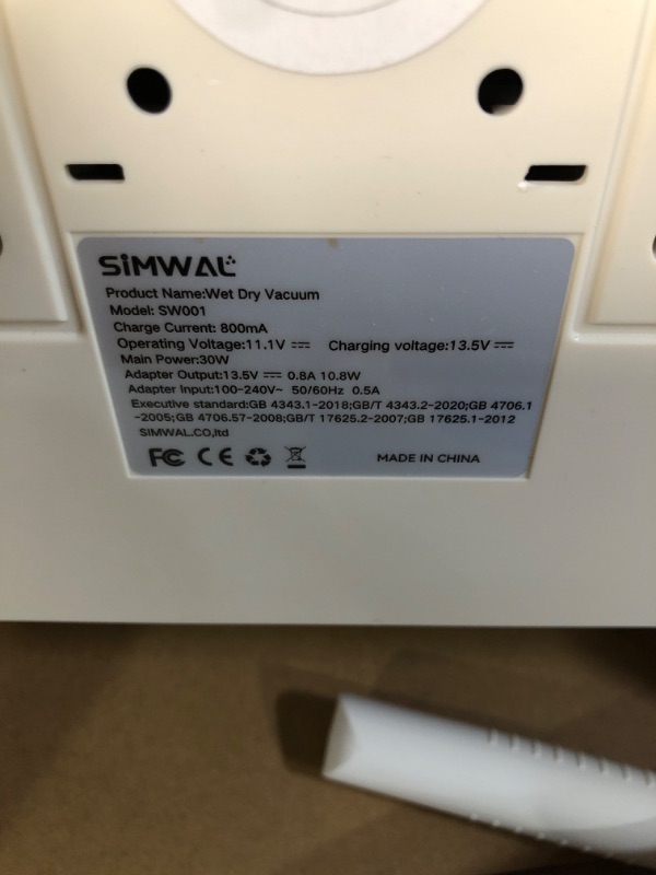 Photo 5 of (USED) SIMWAL SW01 Wet Dry Vacuum Cleaner,Cordless 
