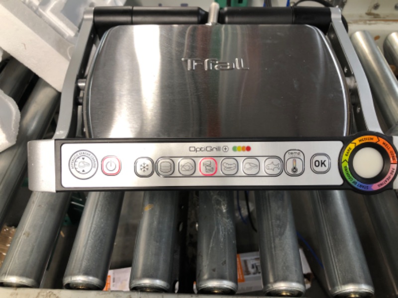 Photo 2 of (USED) T-fal GC7 Opti-Grill Indoor Electric Grill, 4-Servings, Automatic Sensor Cooking, Silver Auto Sensor OptiGrill