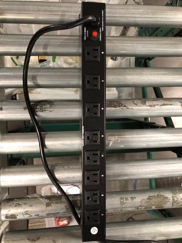 Photo 3 of PDU Power Strip Surge Protector - 1U Rack Mount Protection Power Outlet Strip W/ AC Filter - PylePro PCO850 