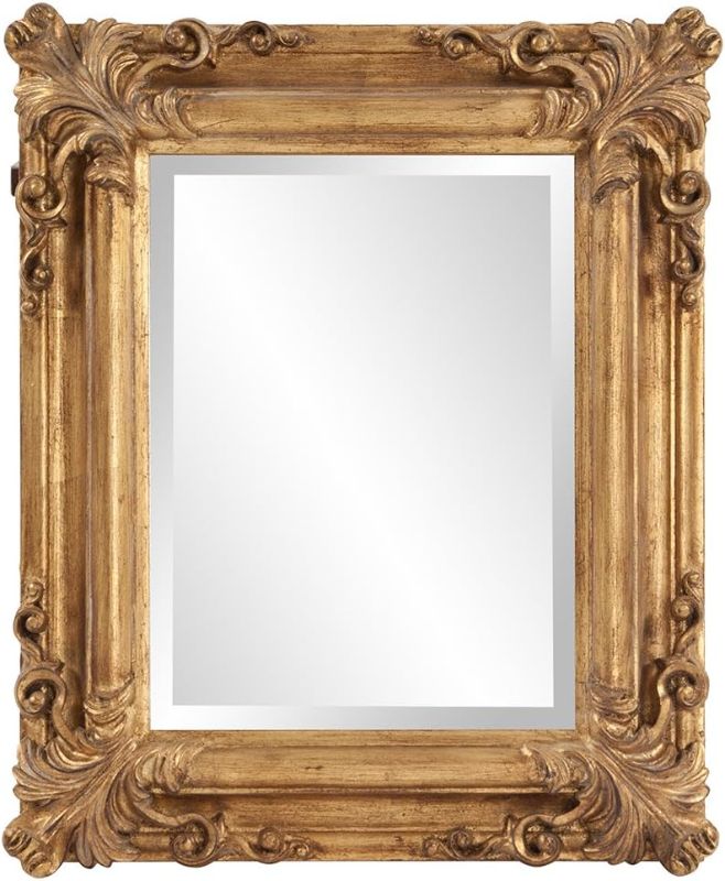 Photo 1 of * used * good condition *
Howard Elliott Edwin Hanging Rectangular Accent Rustic Antique Gold Wall Mounted Mirrors, Elegant Embellished Framed Decorative Mirror, 