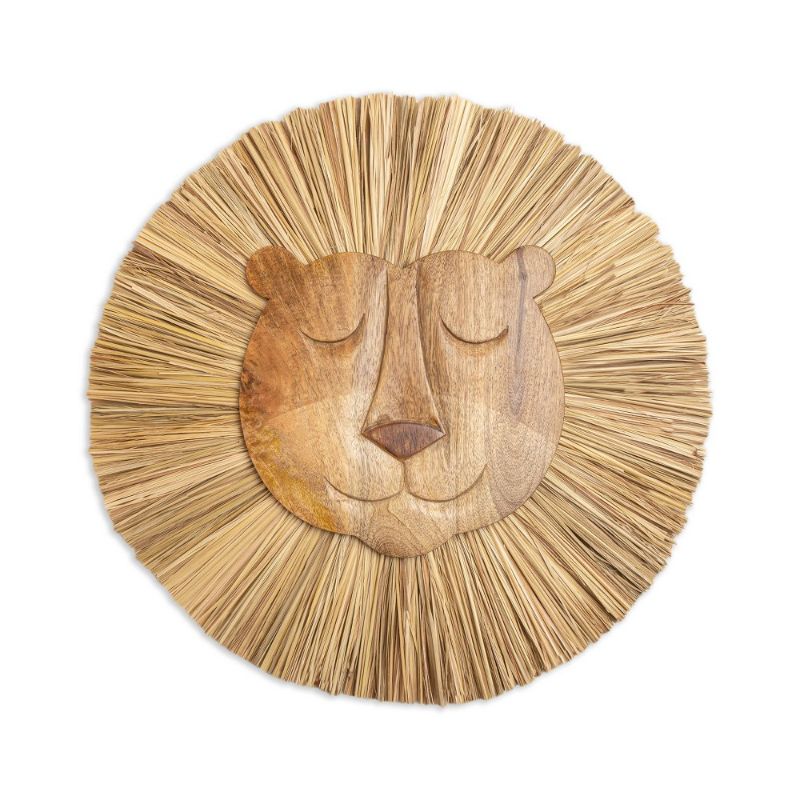 Photo 1 of Crane Baby Safari Nursery Décor, Wooden Animal Wall Décor for Boys and Girls, Lion, 21" x 21"
