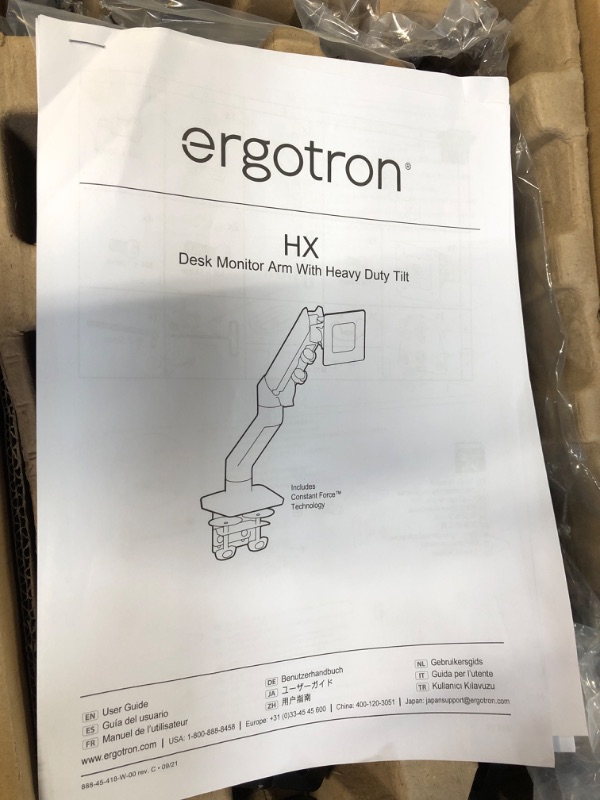 Photo 3 of Ergotron – HX Single Ultrawide Monitor Arm with HD Pivot, VESA Desk Mount Up to 49 Inches, 28 to 42 lbs – Matte Black