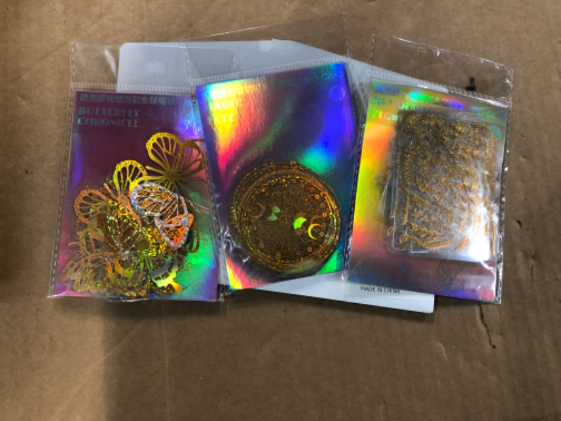 Photo 2 of 135pcs Golden Resin Stickers 