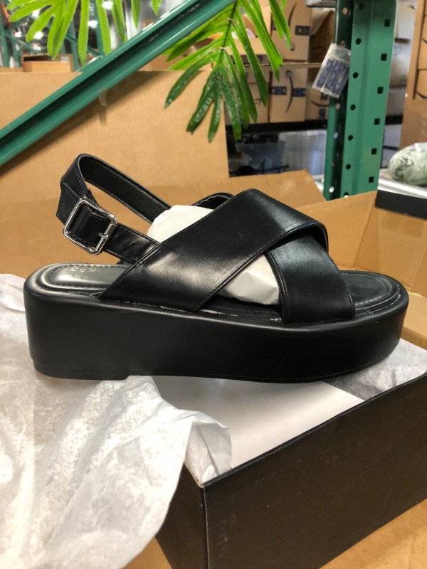 Photo 1 of Women's Black Platform Sandals, Size 6