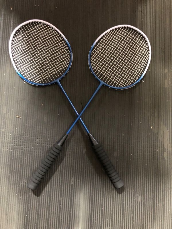 Photo 3 of **Foam Handle Torn Slightly** TOPINCN Badminton Racket, Robust and Light Badminton Racket for Hiking Blue