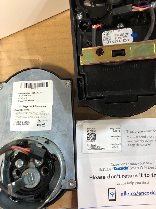 Photo 1 of **PARTS ONLY** Schlage Camelot Aged Bronze Encode Smart WiFi Lock with Alarm
