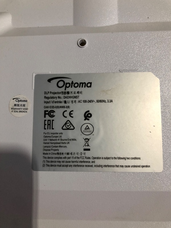 Photo 6 of **PART ONLY, DOES NOT FUNCTION PROPERLY**
Optoma GT780 Short Throw Projector