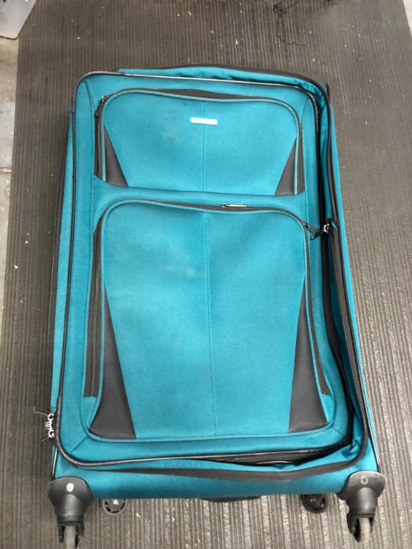 Photo 2 of **SEE NOTES**
U.S. Traveler Aviron Bay Expandable Softside Luggage with Spinner Wheels, Teal, Checked-Large 31-Inch