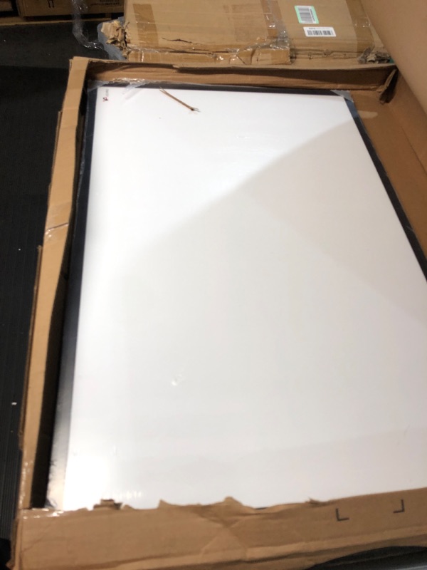 Photo 2 of VIZ-PRO Magnetic Dry Erase White Board, 36 X 24 Inches, Black Aluminium Frame Black 36 X 24 Inches