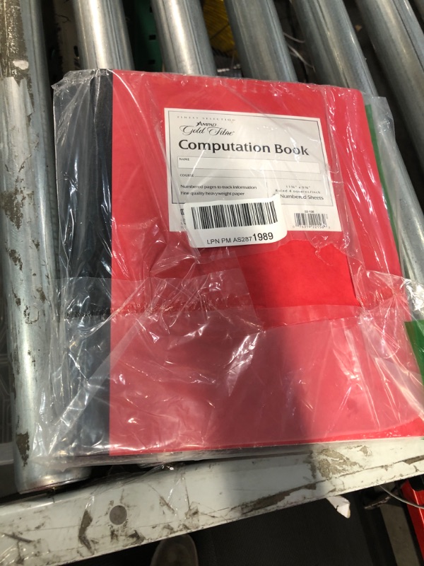 Photo 1 of Ampad Gold Fibre Computation Book, Red Cover, Ivory Paper, Letter Size, 4 Square Inch Rule, 76 Sheets, 1 Each (22-156) 1 Count (Pack of 1)