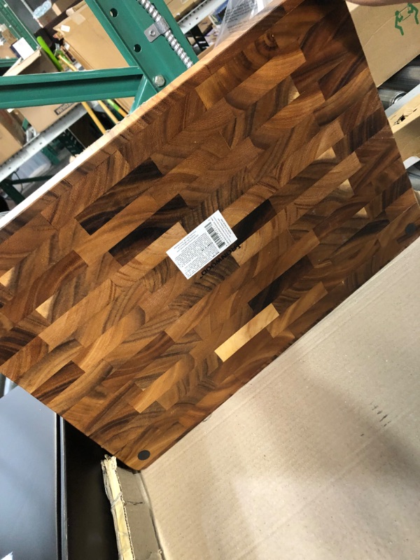 Photo 2 of [Notes] Ironwood Gourmet Large End Grain Prep Station Acacia Wood Cutting Board,