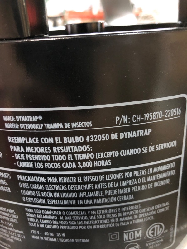 Photo 4 of **MISSING BULBS**
 DynaTrap DT2000XLPSR Large Mosquito & Flying Insect Trap – Kills Mosquitoes, 
