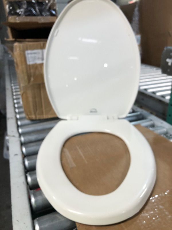 Photo 3 of * item damaged * missing hardware * 
BEMIS 7300SLEC 346 Toilet Seat will Slow Close and Removes Easy for Cleaning, ELONGATED, 