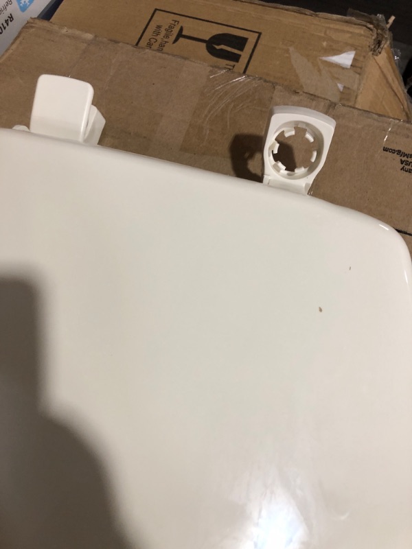 Photo 4 of * item damaged * missing hardware * 
BEMIS 7300SLEC 346 Toilet Seat will Slow Close and Removes Easy for Cleaning, ELONGATED, 