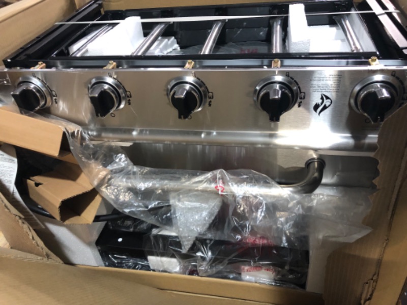 Photo 1 of *LIKE NEW*5-Burner Propane Gas Grill in Stainless Steel with Side Burner and Foldable Side Shelf