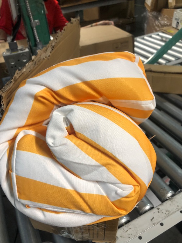 Photo 3 of **STOCK PHOTO FOR REFERENCE**Yellow Awning Striped Outdoor Hinged Seat Cushion
