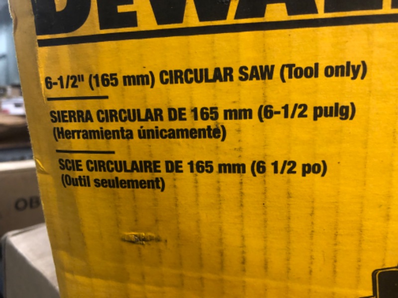 Photo 1 of *USED* *MISSING PARTS* DEWALT 6-1/2-Inch 20V MAX Circular Saw, Tool Only , Yellow Circular Saw Only Saw