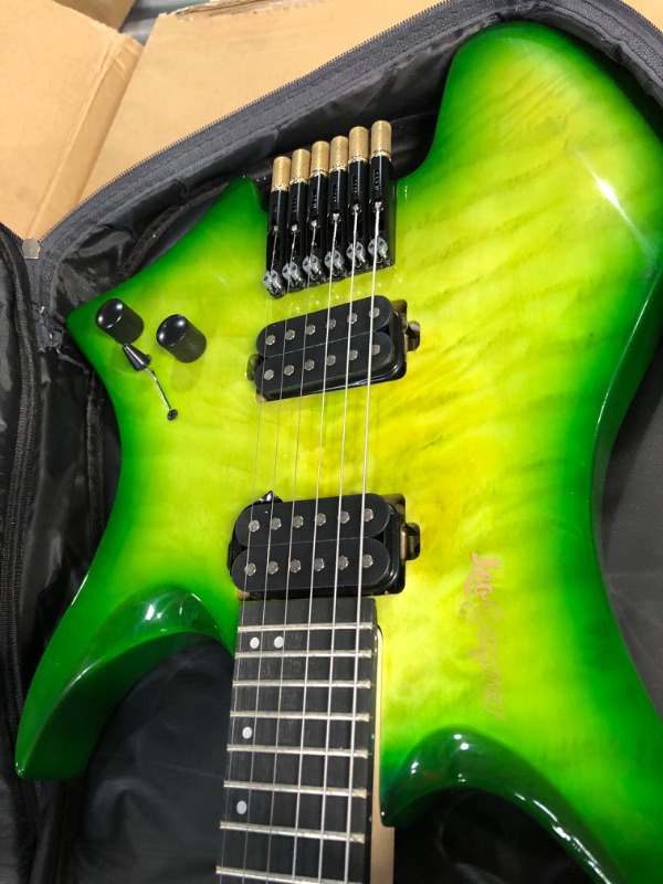 Photo 5 of Leo Jaymz 6 Strings Headless Electric Guitar (Green Burst)