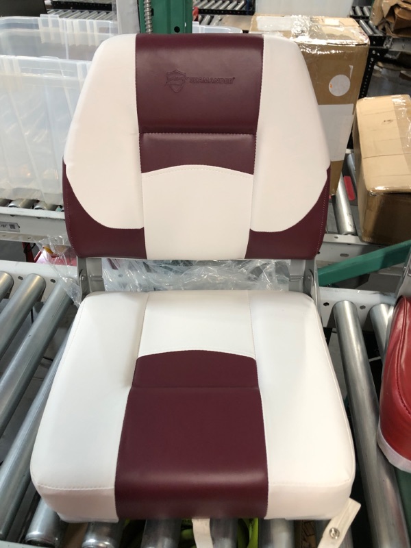 Photo 2 of *MINOR SCRATCHES*Seamander Low/High Back Boat Seat White/Red