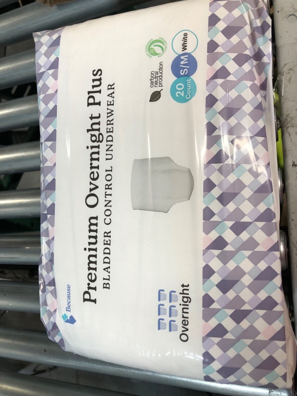 Photo 1 of Because Unisex Premium Overnight Plus Pull Up Underwear Small/Medium (1 Pack of 20)