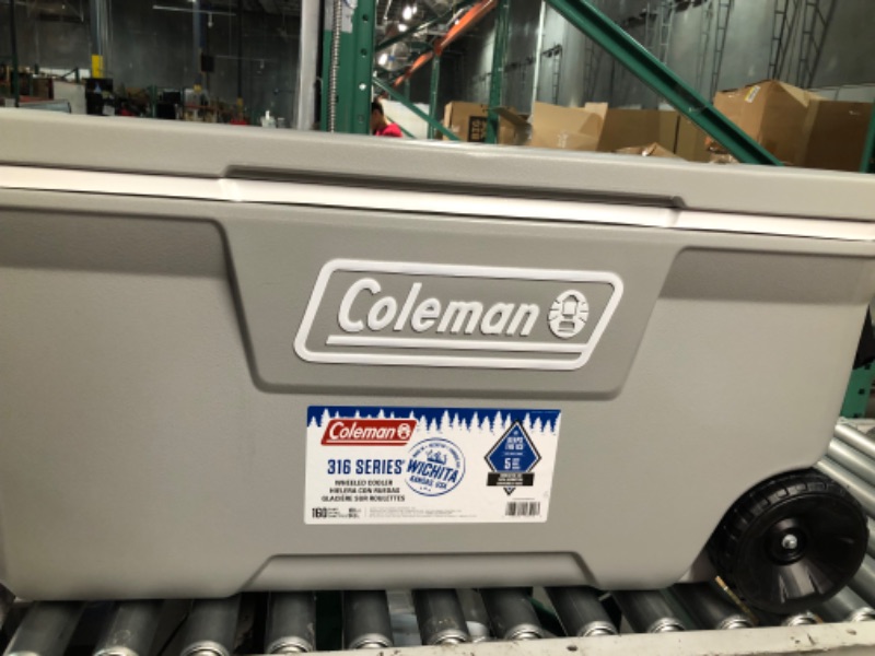 Photo 2 of *MINOR SCRATCH ON TOP*Coleman 316 100qt Wheeled Cooler - Rock Gray