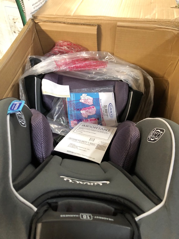 Photo 2 of Graco SlimFit 3 in 1 Car Seat, Slim & Comfy Design Saves Space in Your Back Seat, Annabelle, 