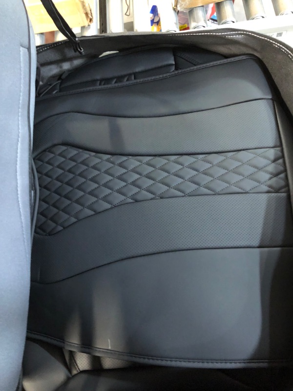 Photo 3 of Coverado Leather Seat Covers, Waterproof Luxury Leatherette Car Seat Cushions for Front/Rear 5 Pcs, 