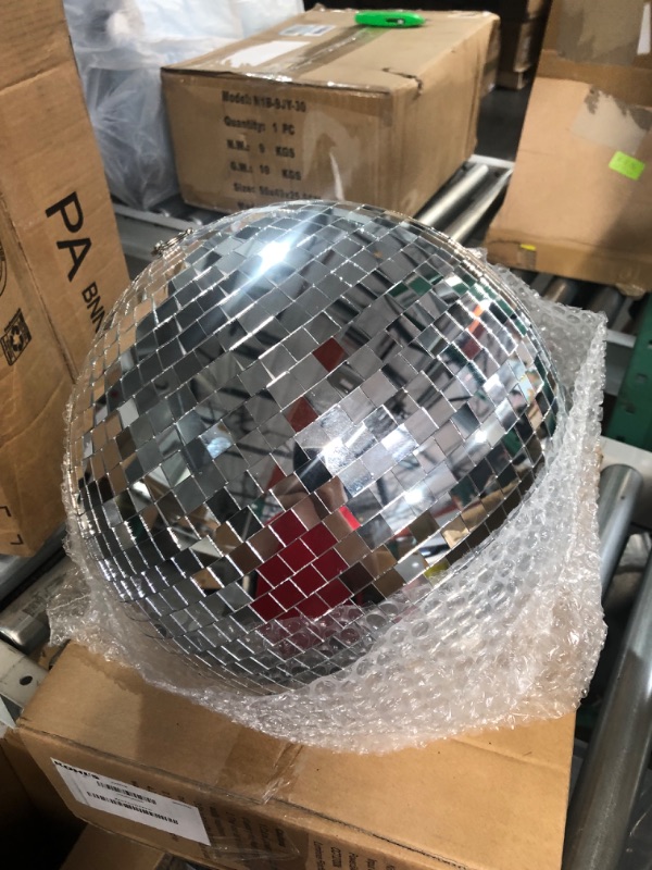 Photo 2 of 2 Pack 8" Mirror Disco Ball, Great for a Party or Dj Light Effect Christmas Decoration Accessories