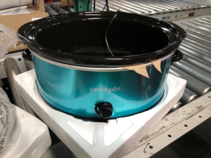 Photo 3 of **Damaged* Crockpot SCV700-KT Deisgn to Shine 7QT Slow Cooker, Turquoise Turquoise Cooker