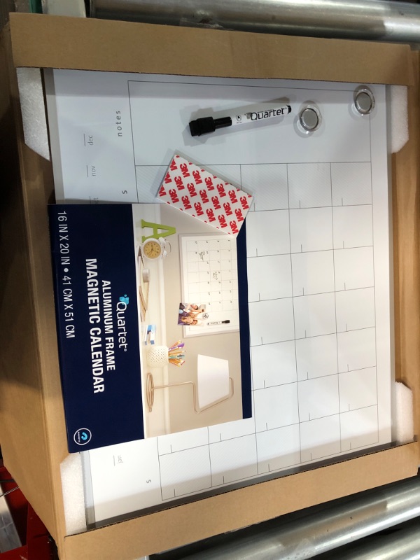 Photo 2 of Quartet Dry Erase Calendar Board, Whiteboard / Whiteboard, Magnetic, 16 x 20 inches, Aluminum Frame (63537) Magnetic (1 month)