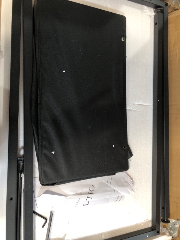 Photo 1 of LUFEIYA Small Computer Desk Study Table for Small Spaces Home Office 31 Inch Rustic Student Laptop PC Writing Desks with Storage Bag Headphone Hook,Brown 31.5 Brown