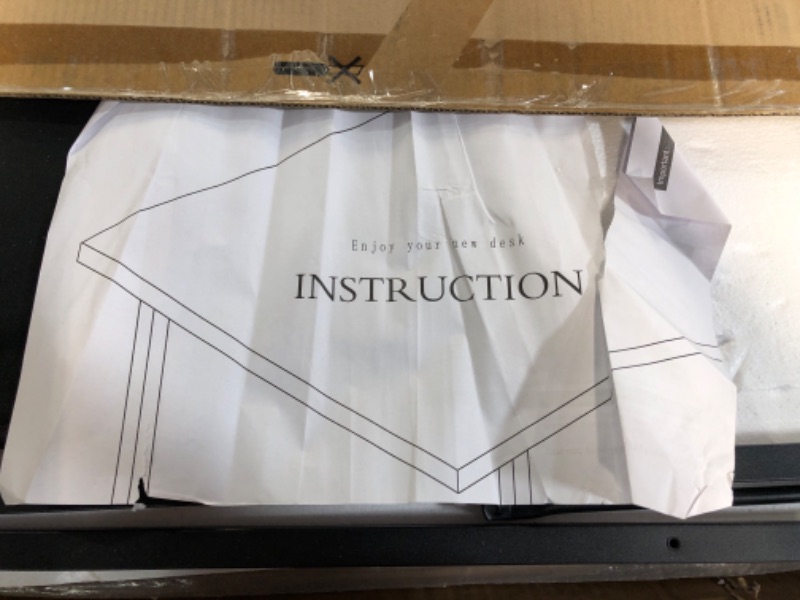 Photo 1 of LUFEIYA Small Computer Desk Study Table for Small Spaces Home Office 31 Inch Rustic Student Laptop PC Writing Desks with Storage Bag Headphone Hook,Brown 31.5 Brown