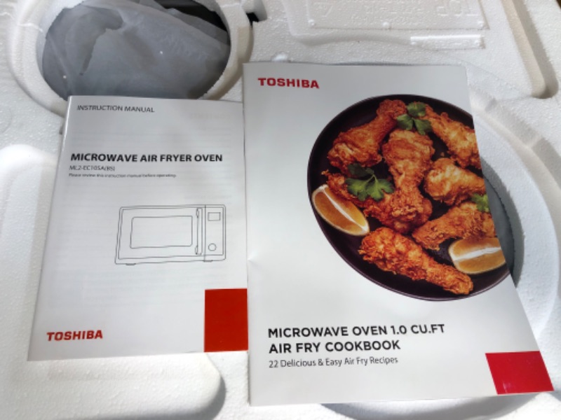 Photo 3 of *Damaged*TOSHIBA ML2-EC10SA(BS) 8-in-1 Countertop Microwave with Air Fryer Microwave Combo, 1.0 Cu.Ft.