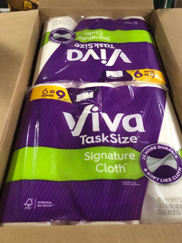 Photo 1 of Viva Signature Cloth Paper Towels, Task Size - 24 Super Rolls (4 Packs of 6), 81 Sheets per Roll NEW