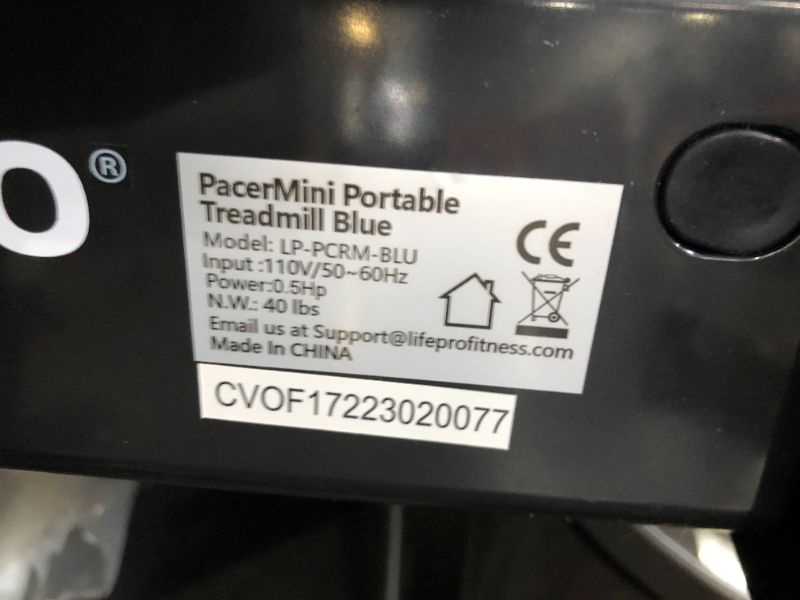 Photo 4 of ***POWER CORD MISSING - UNTESTED***
Lifepro Smallest Portable 30in Walking Pad Under Desk Mini Treadmill,l Blue