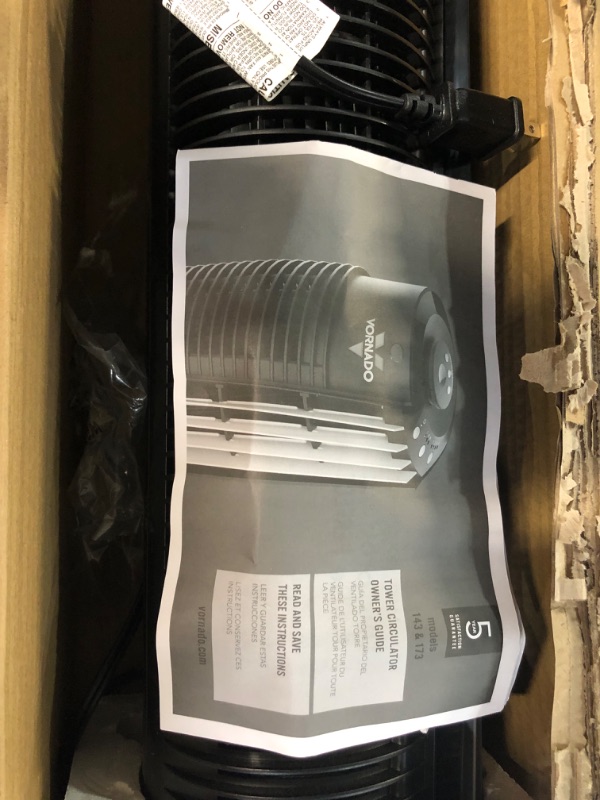 Photo 3 of **For parts only**Vornado 173 Whole Room Tower Air Circulator, 37", Black - FA1-0039-06 & 630 Mid-Size Whole Room Air Circulator Fan 173 – 37" Air Circulator 